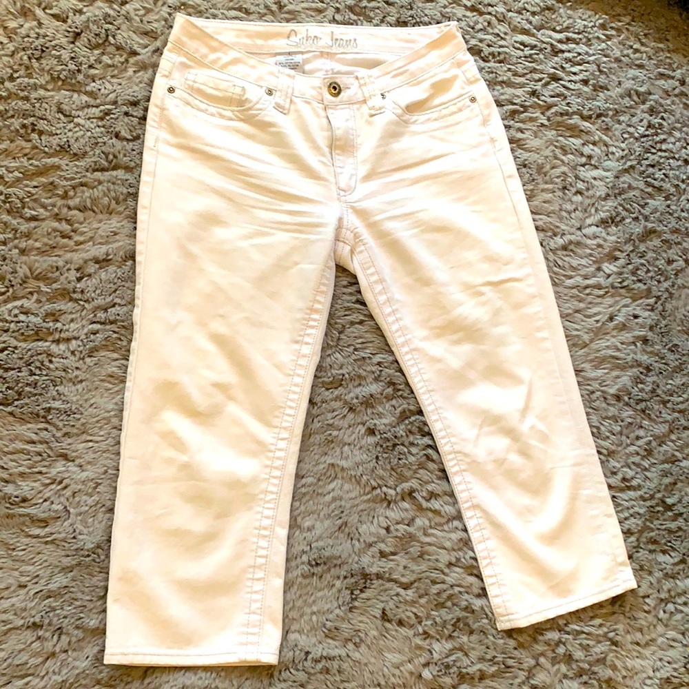 SUKO WHITE CAPRI JEANS